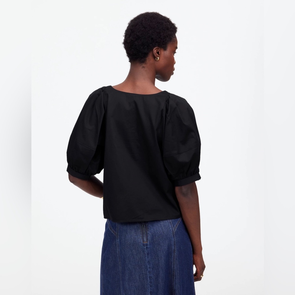 NWT Madewell Relaxed Scoopneck Short-Sleeve Top in black - Picture 3 of 13